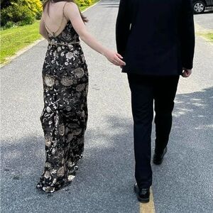 Ellie Wilde Mon Cherie stunning black and gold prom dress